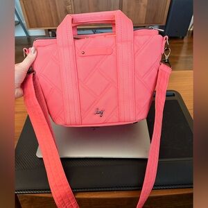 lug Quilted Crossbody Tote - Coral